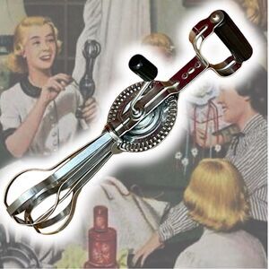 Vintage Another Androck Product Stainless Steel Bakelite Hand Mixer